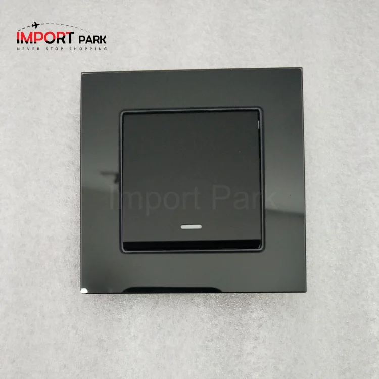 Glass Border 1gang 2way switch Black
