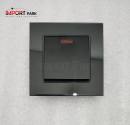Glass Border 45A DP switch with LED Black