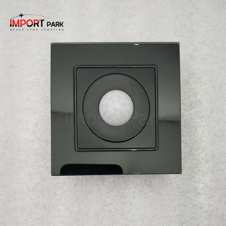 Glass Border Human Body Sensor Switch Black