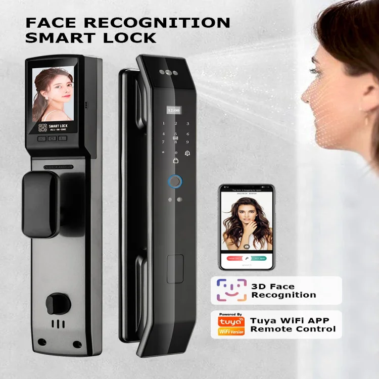 L16 Smart WiFi Tuya Intercom Face Fingerprint Door Lock - ছবি 2