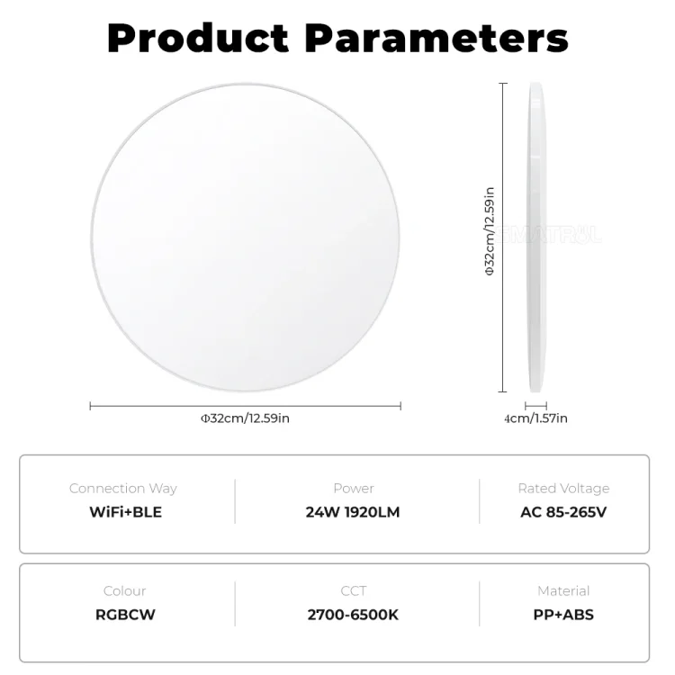 Tuya Wifi Smart Ceiling Light Led Bulb RGBCW 24W Dimmable Light Smart Life Works With Alexa Google Home - ছবি 2