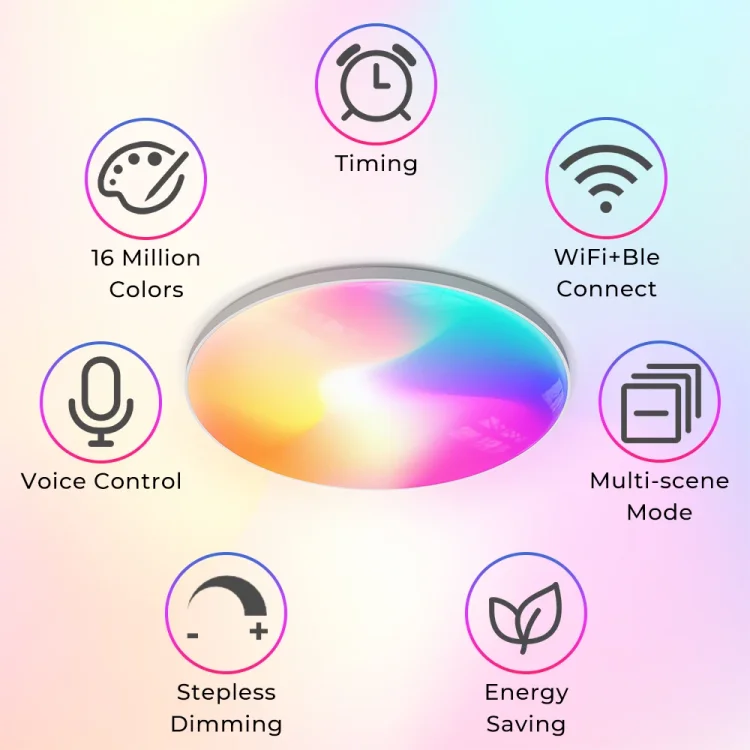 Tuya Wifi Smart Ceiling Light Led Bulb RGBCW 24W Dimmable Light Smart Life Works With Alexa Google Home - ছবি 6