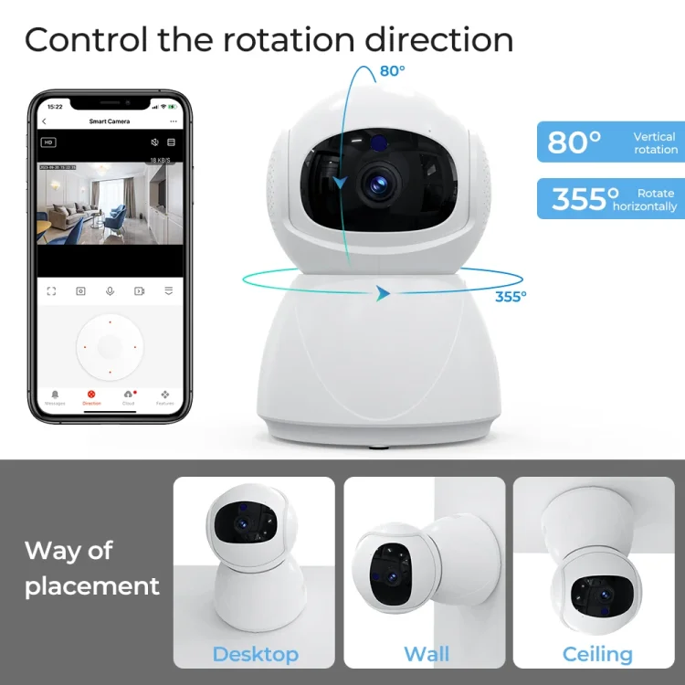 Tuya WIFI Smart Camera AI Auto Tracking PIR Motion Human Detection Two Way Voice Call Indoor Home 1080P FHD CCTV - ছবি 4