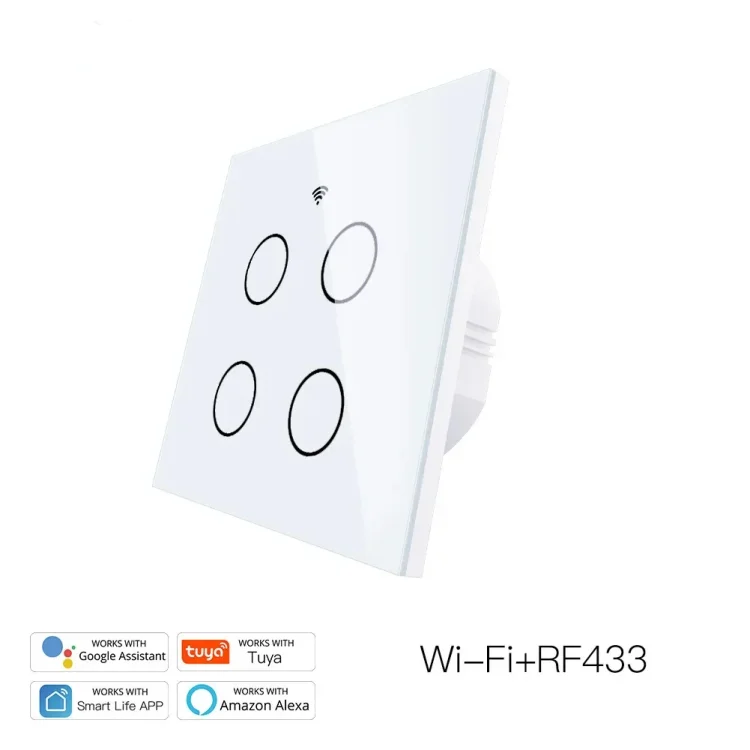 Wifi Smart 4 Gang Switch RF Prime White