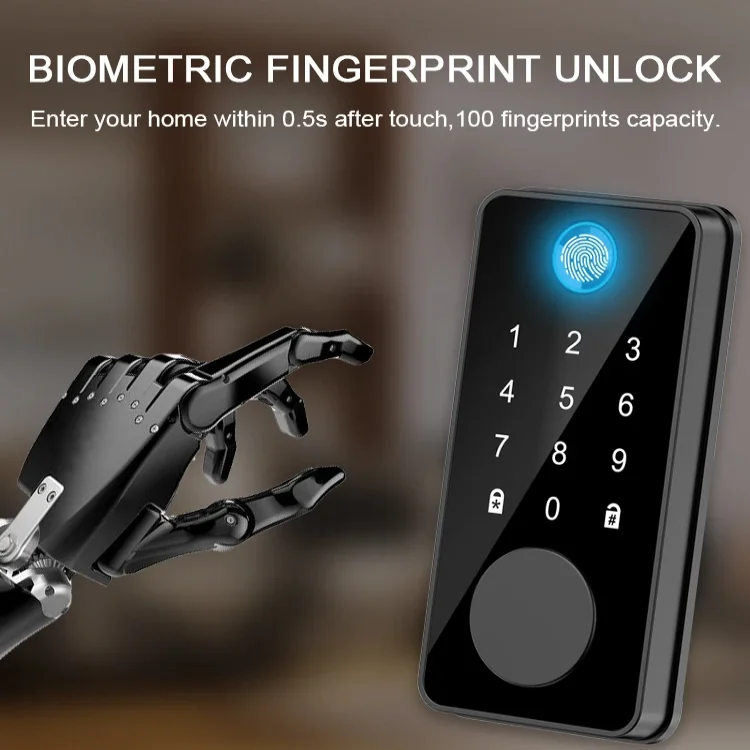 Smart Fingerprint Deadbolt Lock for Home, Hotel, and Apartment Security - ছবি 3