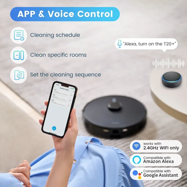 AIRROBO T20+ Self-Emptying Robot Vacuum Cleaner with Dry and Wet Mopping - ছবি 4