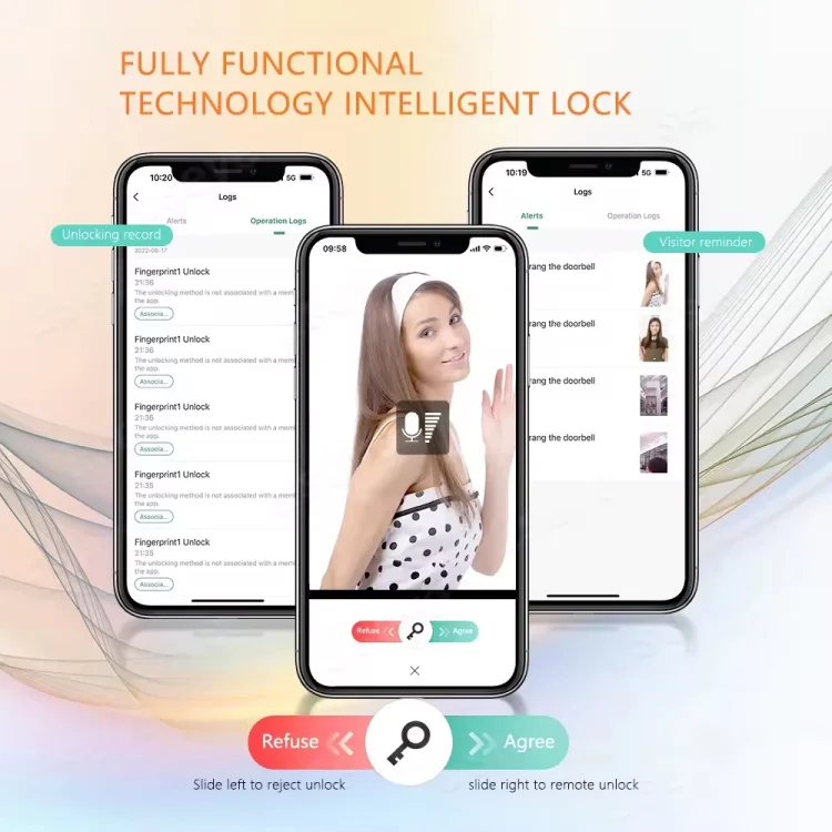 L22 Premium Dual Battery Electronic Magnetic Mortise Door Lock - ছবি 4