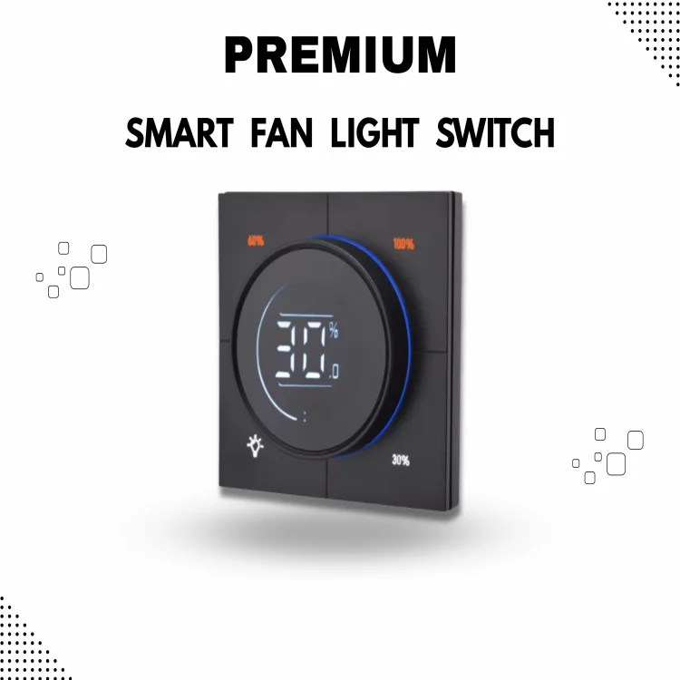 Tuya  Premium WiFi Smart Fan & Light Switch– Manual Control, Alexa & Google Compatible