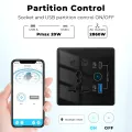 Wifi Type C and USB 5 pin Socket 10A Round Corner Black thumbnail 2