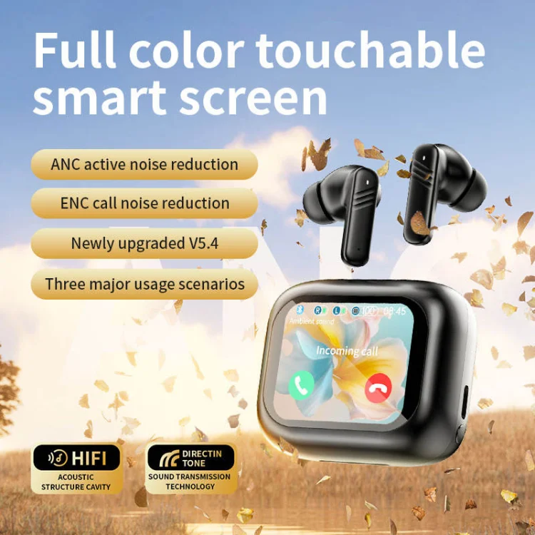 Bluetooth 5.4 Wireless ANC ENC  Headphone with touch display - ছবি 2