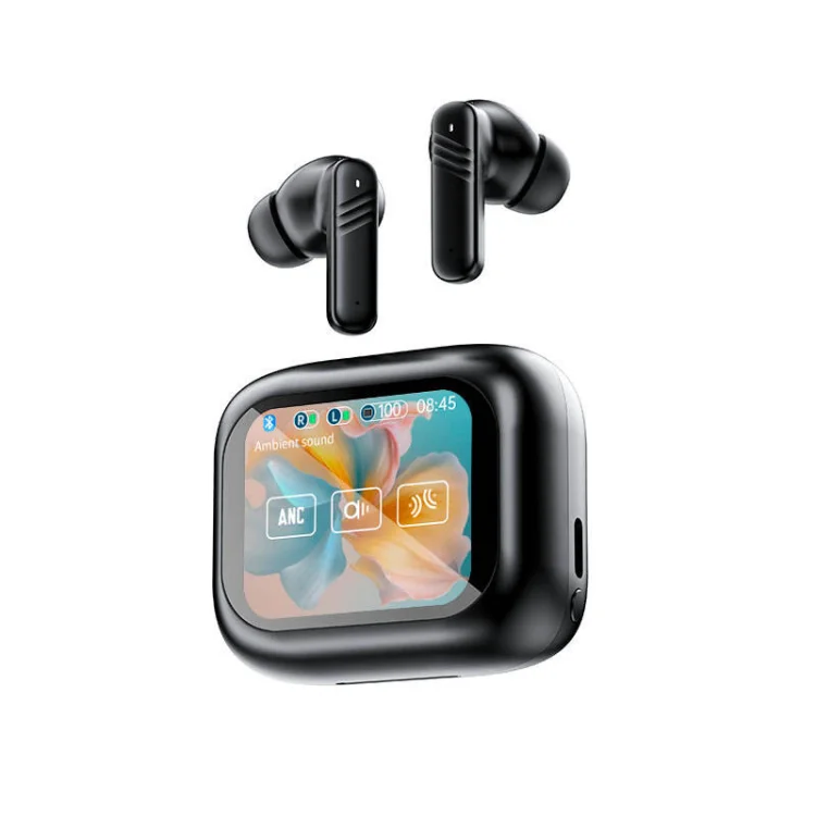Bluetooth 5.4 Wireless ANC ENC  Headphone with touch display