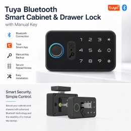 Tuya Bluetooth Smart Cabinet & Drawer Lock with Manual Key